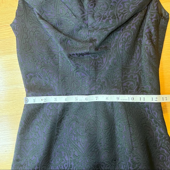 REISS black and purple jacquard dress with Bardot neck “Sylvia” 28/8134/81 814 - Picture 5 of 10